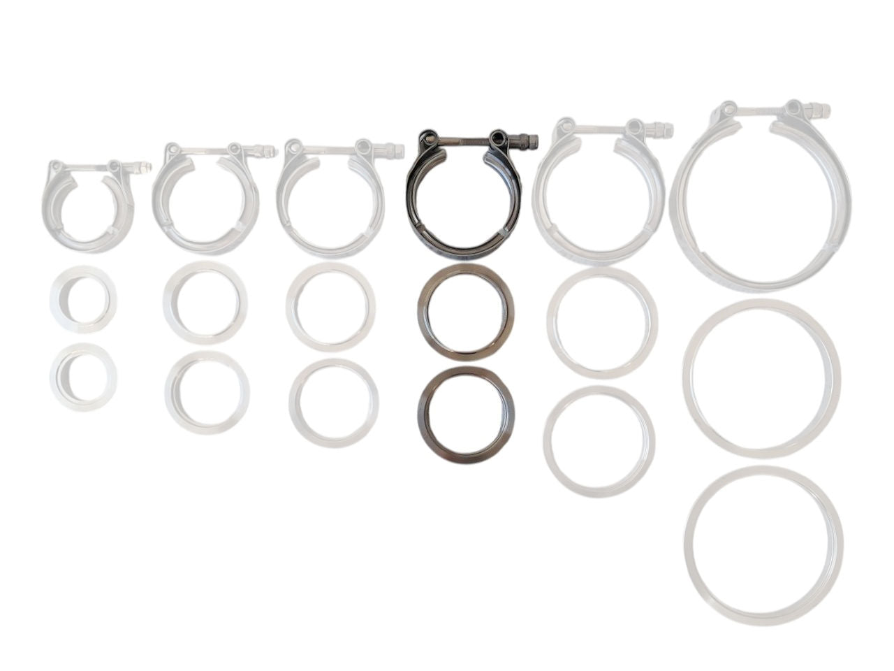 VBAND CLAMP SET - STEPPED FLANGE