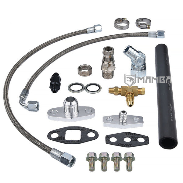 Mamba Turbocharger Oil Feed & Return Line HONDA D15 D16 w/ Garrett T3 T4 Oil-Cooled TW