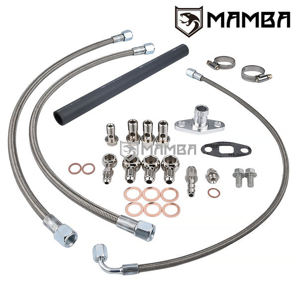 Mamba Turbocharger Oil Water Line Kit For Nissan RB20DET RB25DET Top Mount w/ Garrett T04Z BB