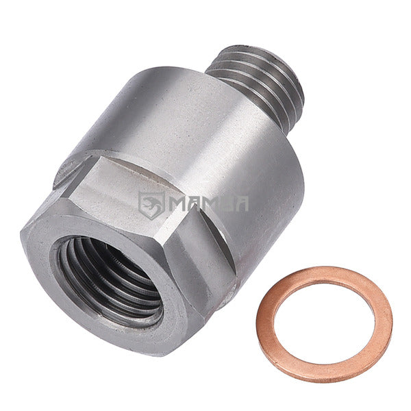 Mamba SUS304 Turbocharger Oil Water Pressure Gauge Sensor Adapter L35 M12x1.5(M) to 1/4NPT(F)