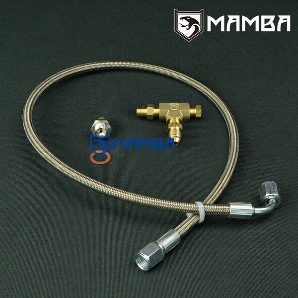 Mamba Turbocharger Oil Feed line Kit M10x1.25mm TD04 TD05 TD06 / 4AN Line 50cm/