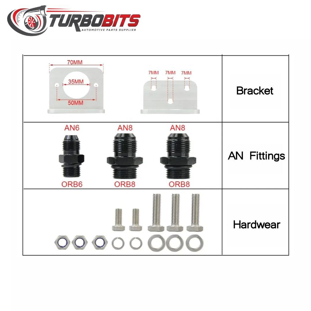 Régulateur de pression de carburant de dérivation en aluminium, avec raccords AN6*1 AN8*2