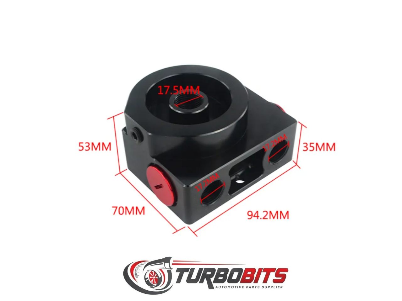 Oil Filter Adaptor with thermostat - Black - AN10