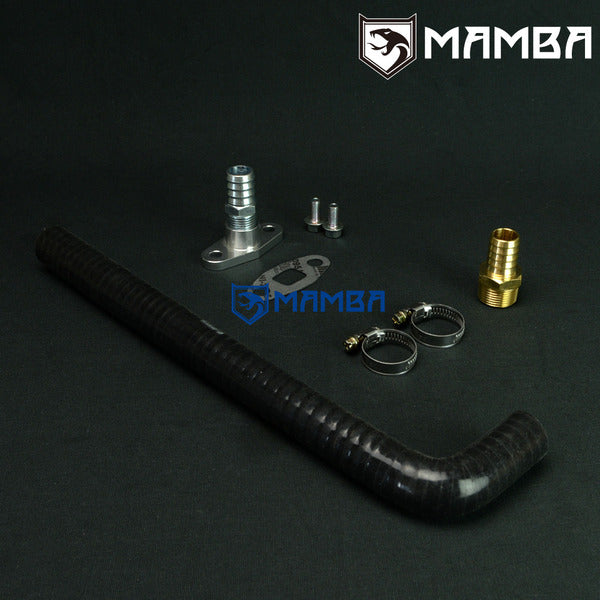 Mamba Turbocharger oil return line kit for Nissan Patrol SD33T Y60 w/ Garrett GT25R GT28R