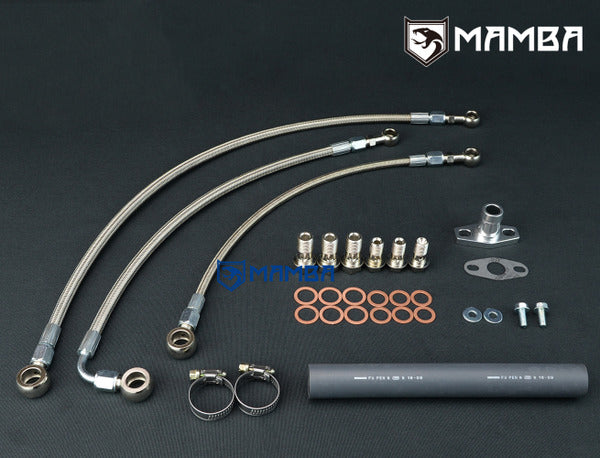 Mamba Turbocharger Oil & Water Line Kit for SAAB 9-3 B204 w/ Mitsubishi TD04HL 19T 20T