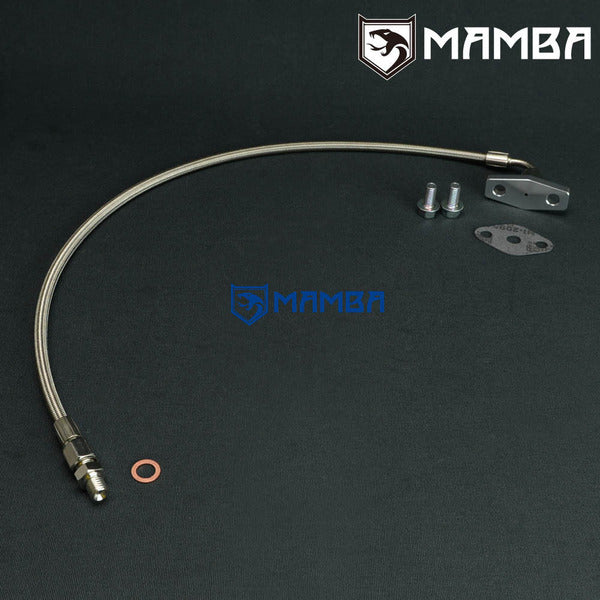 Mamba Turbocharger Oil Feed Line For Mitsubishi Starion 4G63T w/ Garrett T3 T4 T04B T04E T04