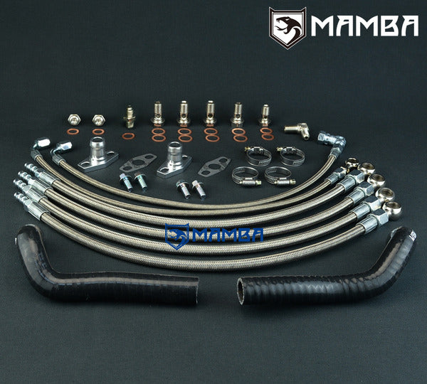 Mamba Turbocharger Oil Water Line Kit For NISSAN 300ZX Z32 VG30DETT Garrett GT25R GT28R
