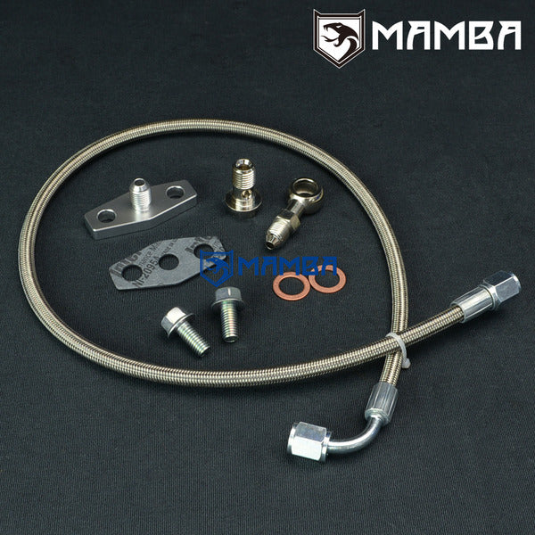Mamba Turbocharger Oil Feed Line TOYOTA 1JZ-GTE 2JZ-GTE w/ Garrett T3 T4 T04B T04E T04R