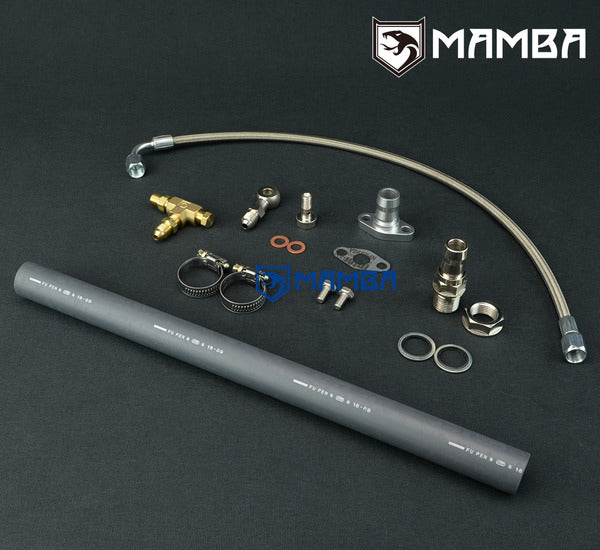 Mamba Turbocharger Oil Feed & Return Drain for Hitachi HT06 IHI RHF3 RHB3 (w/ NBR hose)