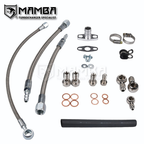 Mamba Fits Nissan RB25DET Ball-Bearing TD05/TD06 Turbo Oil Feed & Water Line Kit