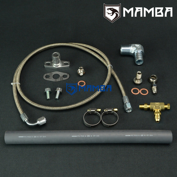 Mamba Turbocharger Oil Feed Return Line Kit For Nissan Patrol TD42 GQ w/ Garrett GT28R