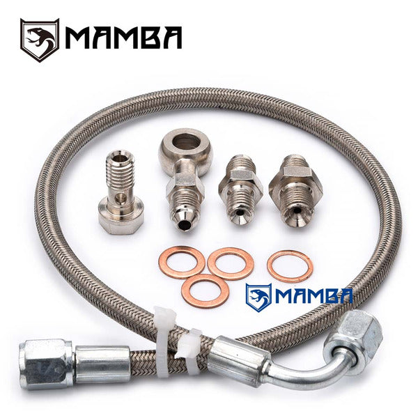 Mamba Turbocharger Oil Feed Line Kit For Nissan Patrol TD42 GU TD05H 2.5mm Restrictor