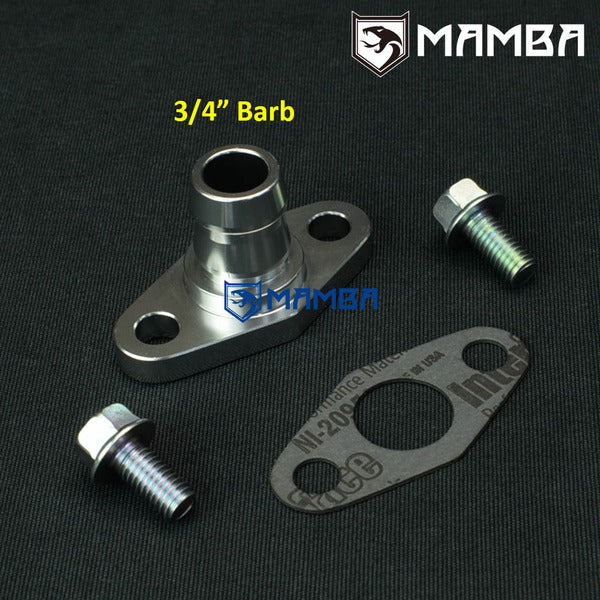 Mamba 3/4" Barb Aluminum Turbocharger Oil Drain Return Flange for Toyota Supra 7M-GTE Single