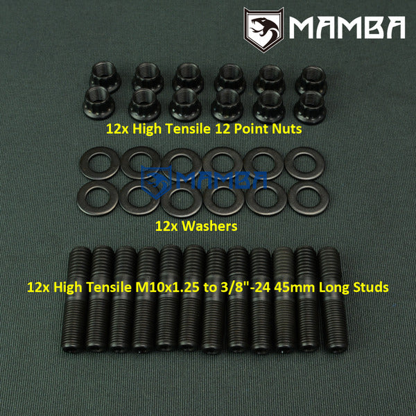 Mamba Nickel Turbocharger Stud Kit Exhaust Manifold / Header For Nissan VR38DETT GT-R R35