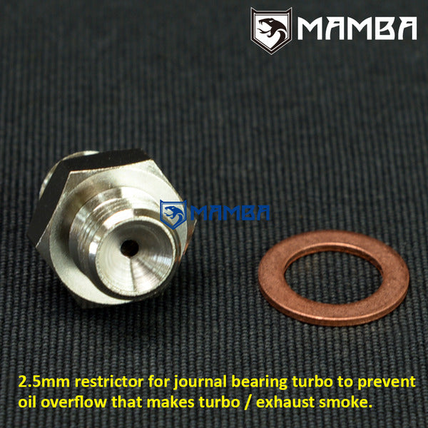 Mamba Turbocharger Oil Feed Adapter Fitting For Nissan RD28 Patrol Safari TB25 TB2527