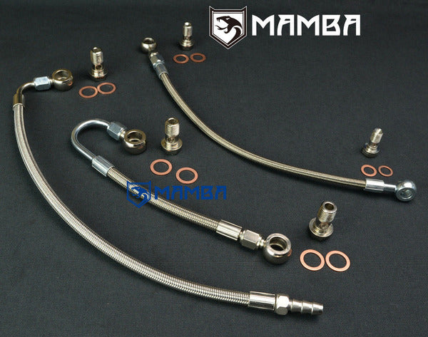 Mamba Turbocharger oil water hose line for Nissan YD25 D22 NP300 Cabstar Navara IHI RHF4H VN4