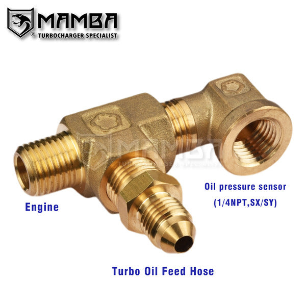 Mamba Turbocharger Oil Pressure Sensor Fitting Adapter Ford Territory Barra SX SY 245T TW