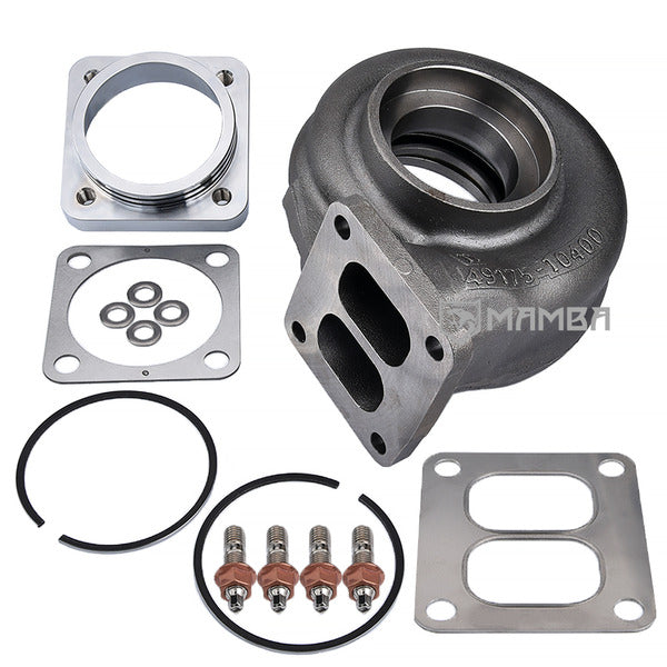 Mamba Turbo Turbine Housing For GREDDY T78 29D 33D 17cm T4 + 75x75 Dump Down Pipe Out