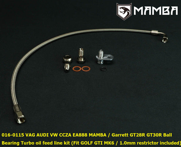 Mamba EA888 VW GTI MK6 2.0T Garrett Ball Bearing GT28R GT30R Turbocharger Oil Feed Line