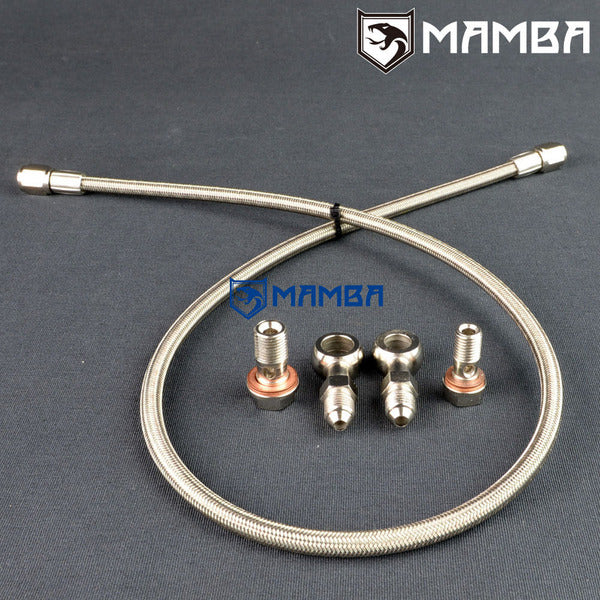 Mamba Turbocharger Oil Feed Line Kit M10x1.25 & M12x1.25 / 100cm for NISSAN TOYOTA