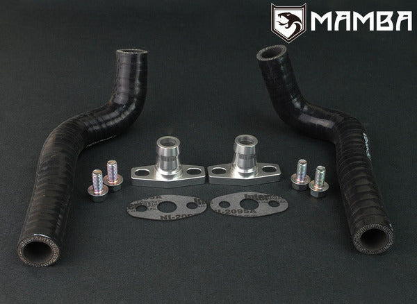 Mamba Turbocharger Oil Return Hose Kit For Nissan VG30DETT Z32 300ZX Garrett GT25R GT28