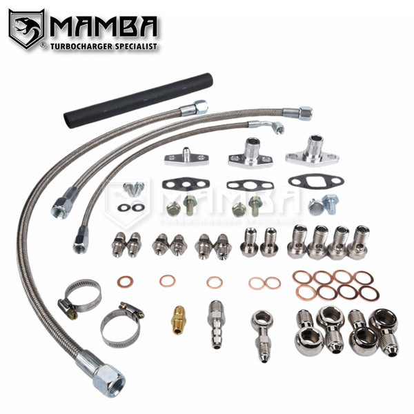 Mamba Turbo Oil Water Line Kit For NISSAN RB30 Low Mount Garrett GT30R GT35R G30 G35