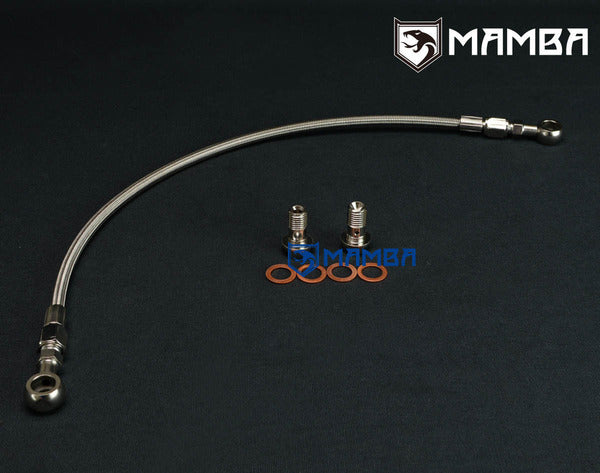 Mamba 06F145778F AUDI VW 2.0T BPY Turbocharger Oil Feed Line 53039880105 w/ 2.5mm Restrictor