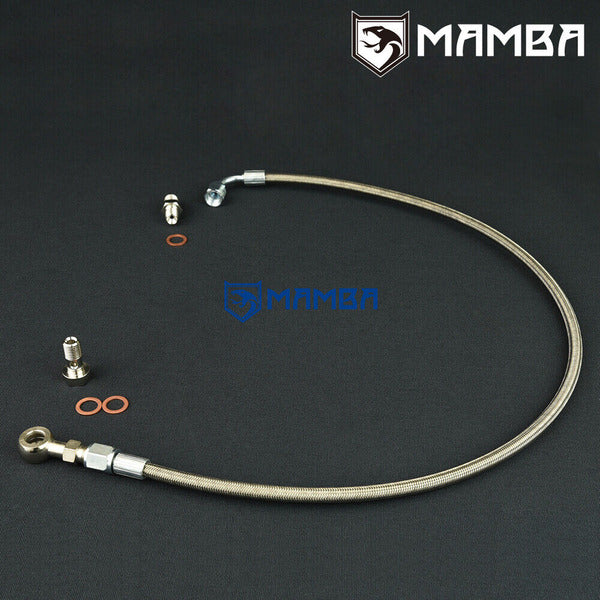 Mamba Turbocharger Oil Feed Line for Mitsubishi 4B11T Ralliart w/ TD04HL-15T 49189-04401