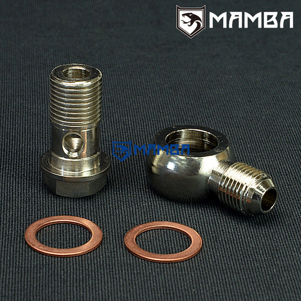 Mamba Banjo Bolt Kit 6AN to M16x1.5 Garrett T3 TB03 Hitachi HT18