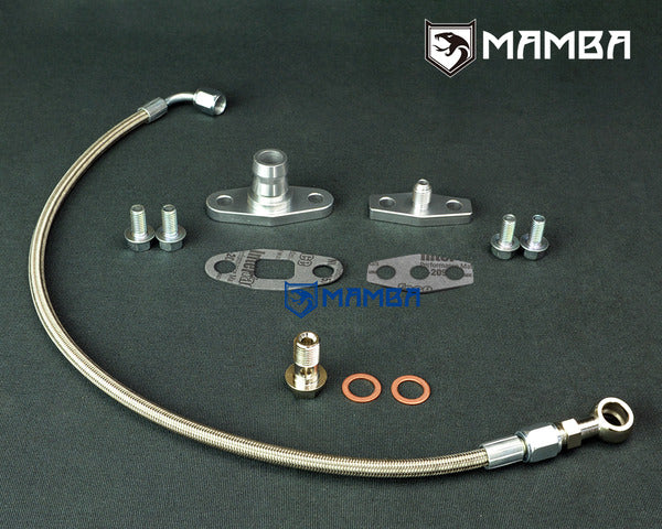 Mamba Turbocharger Oil Feed & Return Line Kit For Nissan 300ZX VG30ET Z31 w/ Garrett T3