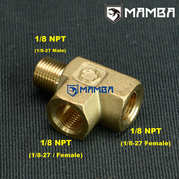 Mamba 1/8 NPT Oil Pressure Gauge Sensor Adapter Tee Fitting For Honda Subaru Toyota