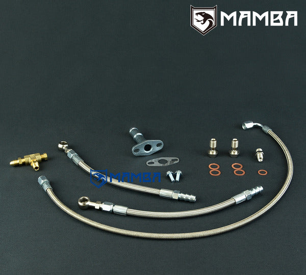 Mamba Turbocharger Oil & Water Line Kit TD04 13T 15T 19T M10x1.25 oil & M12x1.25 Water