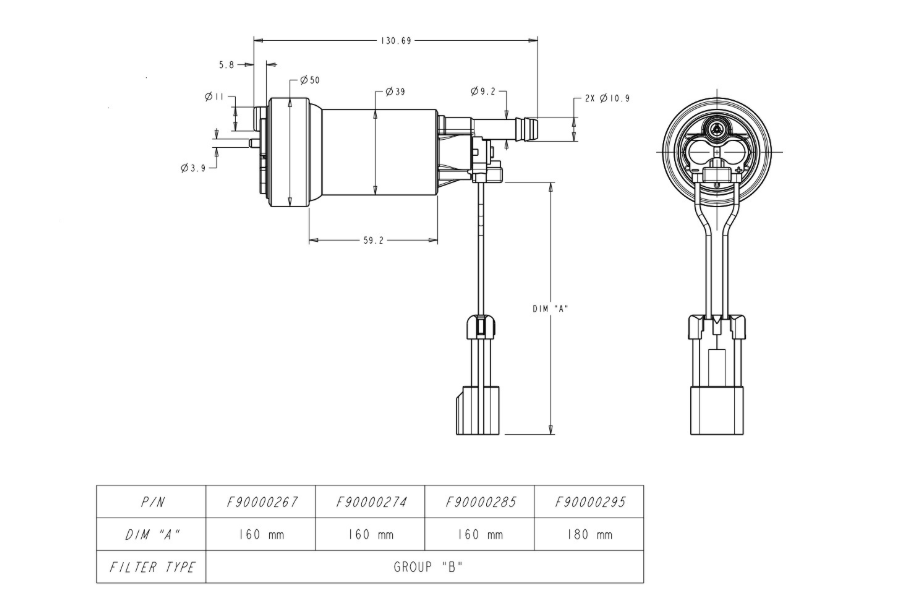 TI Automotive (Walbro) 535lph High Pressure E85 Intank Fuel Pump