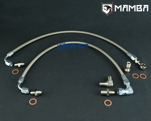 Mamba Turbocharger Oil Feed Line for Nissan 300ZX Z32 Fairlady Z VG30DETT w/ Twin Garrett T25