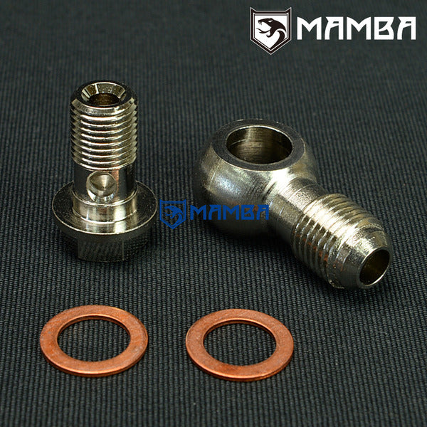 Mamba Banjo Bolt Kit 6AN to M12x1.25 Turbocharger Water Coolant For SUBARU Mitsubishi TD04