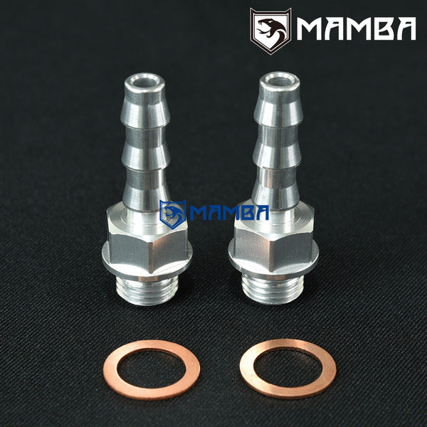 Mamba T6 Turbocharger Water Adapter Barb Fitting / M14x1.5 to 3/8" Barb GT35R GTX35R (2P)