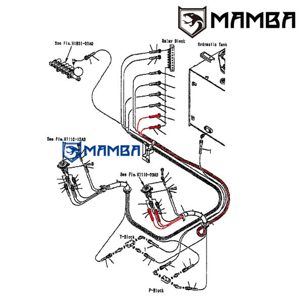 Mamba PC300-7 Floor Frame PPC Line Hose 207-62-72670 for KOMATSU Excavator