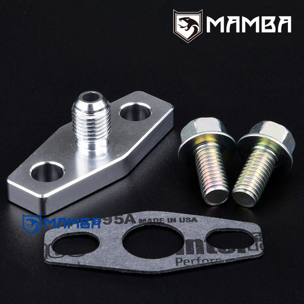 Mamba HT18 K24 K26 K27 HX35 HX40 4AN Turbocharger Oil feed Flange adapter kit (No restrict)