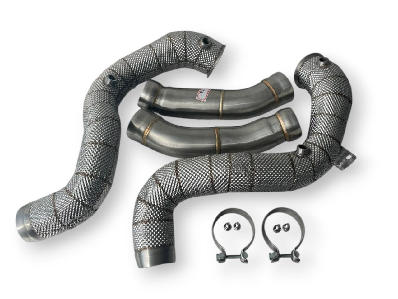 Mercedes Benz M177 C63 C63s Catless Downpipes exhaust - Slightly dented stock