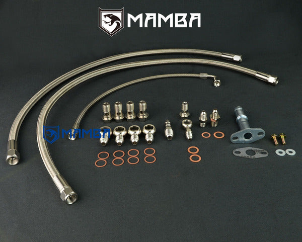 Mamba Turbocharger Oil & Water Line kit Top Mount for Nissan S13 S14 S15 w/ TD05H TD06