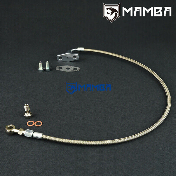 Mamba Turbocharger Oil Feed Line for Mitsubishi 4B11T EVO X 10 Ralliart w/ Garrett T3 T4 T04E
