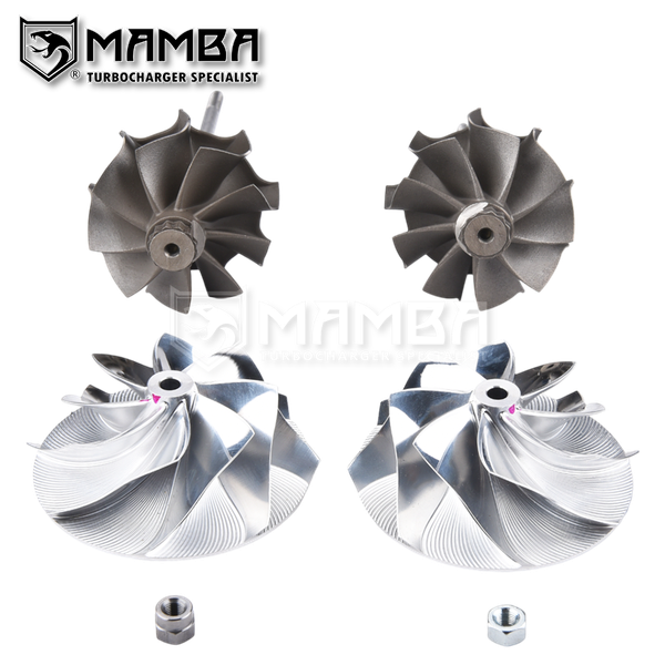 Mamba 580HP Upgrade Turbo Compressor + Turbine Wheel For Nissan VR30 Z Q60 RZ34 MGT14P