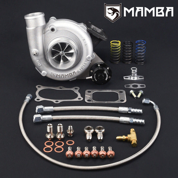 Mamba 7+7 Uni 3" A/R .50 T04E Ball Bearing GTX3076R Turbocharger + .73 T3 6 Bolt (RB25 Hsg)