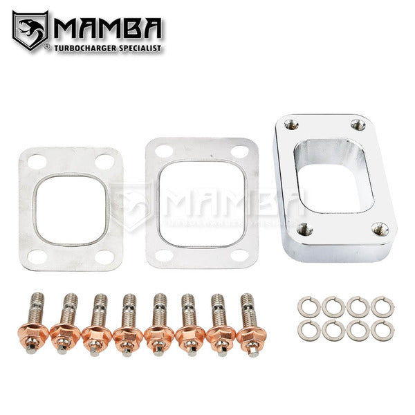 Mamba T25 T28 to T3 CNC Turbocharger Exhaust Manifold Flange Adapter + Gasket + Stud
