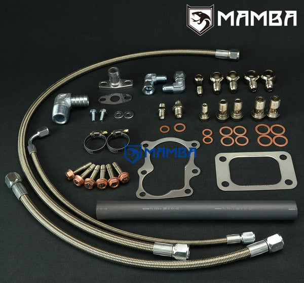 Mamba Turbocharger Oil & Water Install line Kit For Nissan TD42 GU w/ TD05H 16G 18G 20G