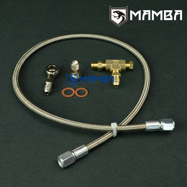 Mamba Turbocharger Oil Feed line Kit M10 x 1.5mm TD04 TD05 TD06 40"