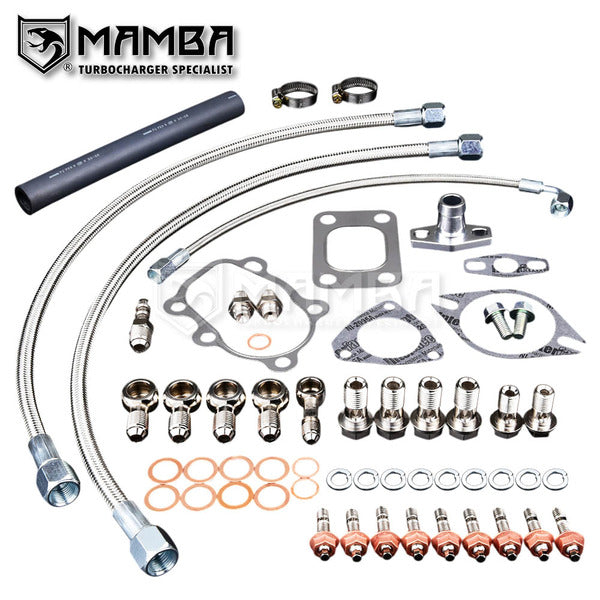 Mamba Turbocharger Oil & Water Line Install Kit for Nissan SR20DET S13 S14 S15 Stock T25 T28