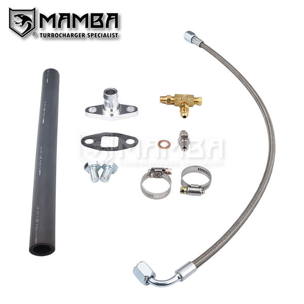 Mamba 70cm Turbocharger Oil Feed & Drain Return Line For T78 T88 TD07 TD08 Mitsubishi Greddy