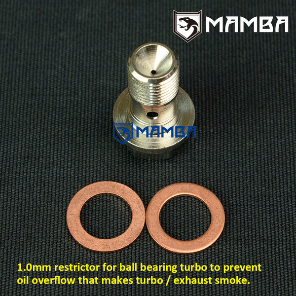 Mamba Turbocharger Oil Feed Banjo Bolt Ford Falcon BA BF XR6 FPV F6 GT3582R / Prevent Smoke