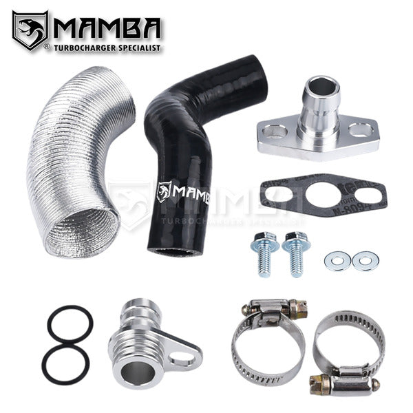 Mamba Fits MINI Cooper S B48 F54 F60 81919501 Silicon Turbo oil drain Hose Kit